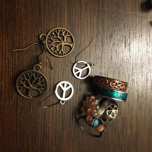 Assorted earrings and rings